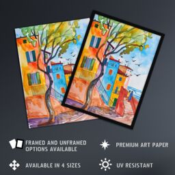 "Artery8 Travel Italy Rimini Colourful Seaside Houses Wall Art Print - Size: W24"" x H32""" - thumbnail 2