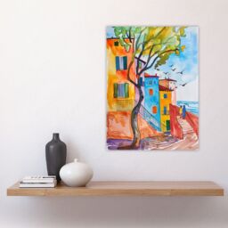 "Artery8 Travel Italy Rimini Colourful Seaside Houses Wall Art Print - Size: W24"" x H32""" - thumbnail 4