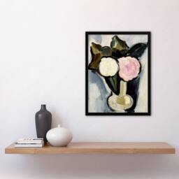 "Artery8 Pink & White Flowers in a Vase Hartley Framed Wall Art Print - Size: W12"" x H16""" - thumbnail 4