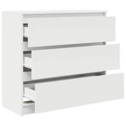 Berkfield Home Sideboard White 80x35x76 cm Engineered Wood - Size: 80 x 35 x 76 cm - thumbnail 5