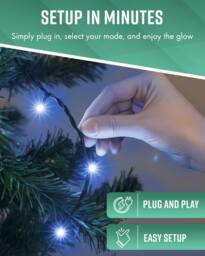 Globrite Blue White Fairy Lights 100m 1000LED String Lights for Indoor & Outdoor Decoration - thumbnail 5