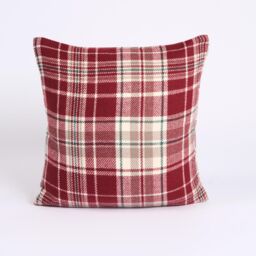 "OHS Woven Check Cushion Covers Tartan Pack of 2 Case Pad Set 18"" x 18"" Home in Red - Size: 45 cm x 45 cm" - thumbnail 3