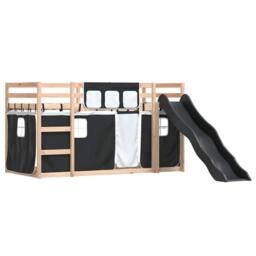 Berkfield Home Elegant Bunk Bed without Mattress with Slide White & Black 80x200 cm