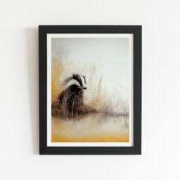 "Warren Reed - Designer Badger Watercolour Framed Art Print in Black - Size: W24"" x H36""" - thumbnail 1