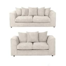 SNUG FURNITURE BIRMINGHAM LTD Camden Jumbo Cord 3+2 Sofa Set in Cream - thumbnail 1