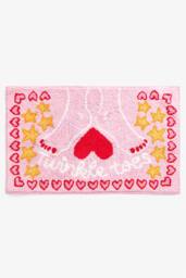 Cath Kidston Pink Twinkle Toes Slogan Bath Mat - Size: 100 cm diameter - thumbnail 1