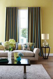 Loops Table Lamp Clear Pear Shaped Glass Base Cream Linen Fabric Shade LED E27 60W - thumbnail 2