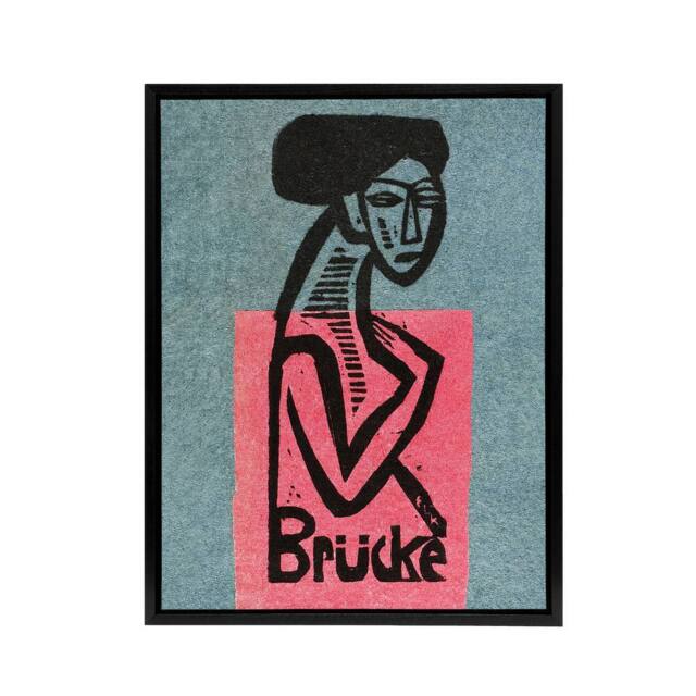 "Artery8 Die Brucke Artist Group Exhibition Kirchner Black Framed Canvas Art in Blue - Size: W18"" x H24""" - image 1