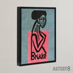 "Artery8 Die Brucke Artist Group Exhibition Kirchner Black Framed Canvas Art in Blue - Size: W18"" x H24""" - thumbnail 2
