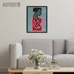 "Artery8 Die Brucke Artist Group Exhibition Kirchner Black Framed Canvas Art in Blue - Size: W18"" x H24""" - thumbnail 3