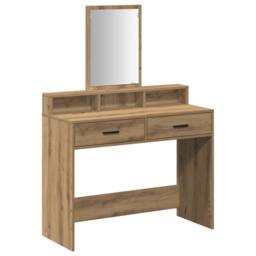 Berkfield Home Dressing Table with Drawers - Artisan Oak, 100x41x140 cm in Brown - Size: 100 x 41 x 140 cm - thumbnail 2
