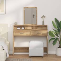 Berkfield Home Dressing Table with Drawers - Artisan Oak, 100x41x140 cm in Brown - Size: 100 x 41 x 140 cm - thumbnail 1