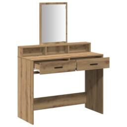 Berkfield Home Dressing Table with Drawers - Artisan Oak, 100x41x140 cm in Brown - Size: 100 x 41 x 140 cm - thumbnail 5