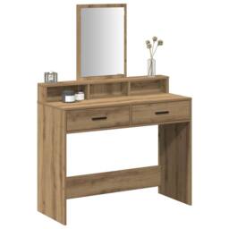 Berkfield Home Dressing Table with Drawers - Artisan Oak, 100x41x140 cm in Brown - Size: 100 x 41 x 140 cm - thumbnail 3
