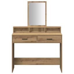 Berkfield Home Dressing Table with Drawers - Artisan Oak, 100x41x140 cm in Brown - Size: 100 x 41 x 140 cm - thumbnail 6