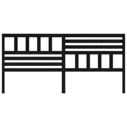 Berkfield Home Bed Headboard Black 186x4x100 cm Solid Wood Pine - Size: 186 x 4 x 100 cm - thumbnail 4