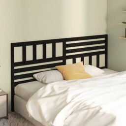 Berkfield Home Bed Headboard Black 186x4x100 cm Solid Wood Pine - Size: 186 x 4 x 100 cm - thumbnail 1