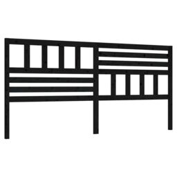 Berkfield Home Bed Headboard Black 186x4x100 cm Solid Wood Pine - Size: 186 x 4 x 100 cm - thumbnail 2