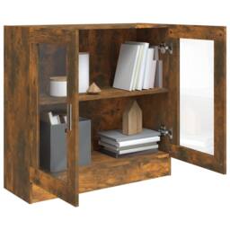 Berkfield Home Vitrine Cabinet Smoked Oak 82.5x30.5x80 cm Engineered Wood in Brown - thumbnail 7