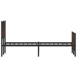 Berkfield Home Metal Bed Frame without Mattress Brown Oak 137x190 cm - thumbnail 6