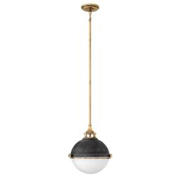 Netlighting Hinkley Fletcher 2 Light Pendant Aged Zinc with Heritage Brass in Yellow - thumbnail 1