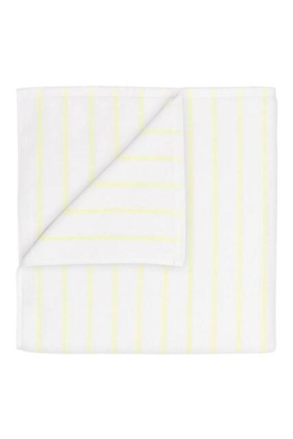 Blomus ARTO Bath Towel with Narrow Stripes - White/Transparent Yellow in White - image 1