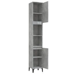 Berkfield Home Bathroom Cabinet Concrete Grey 30x30x190 cm Engineered Wood - Size: 30 x 30 x 190 cm - thumbnail 6