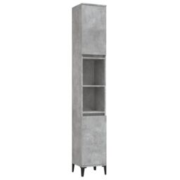 Berkfield Home Bathroom Cabinet Concrete Grey 30x30x190 cm Engineered Wood - Size: 30 x 30 x 190 cm - thumbnail 2