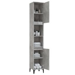 Berkfield Home Bathroom Cabinet Concrete Grey 30x30x190 cm Engineered Wood - Size: 30 x 30 x 190 cm - thumbnail 4