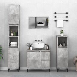 Berkfield Home Bathroom Cabinet Concrete Grey 30x30x190 cm Engineered Wood - Size: 30 x 30 x 190 cm - thumbnail 1