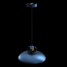 Milagro Felix Pendant Lamp Hand Made Blue & Gold in Mid Navy - thumbnail 6