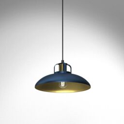 Milagro Felix Pendant Lamp Hand Made Blue & Gold in Mid Navy - thumbnail 5