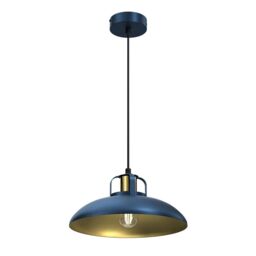 Milagro Felix Pendant Lamp Hand Made Blue & Gold in Mid Navy
