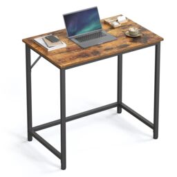 Wyld and Coco Small Home Office Desk in Brown - thumbnail 4