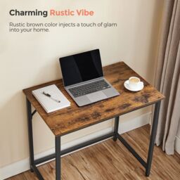 Wyld and Coco Small Home Office Desk in Brown - thumbnail 2