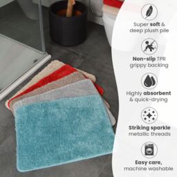 Allure Bath Fashions Bling Sparkle Non Slip Bath Mat 40 x 60cm in Red - Size: 40 x 60 cm - thumbnail 7