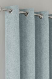 Enhanced Living 'Austin' Blue 100% Blackout, Thermal, Linen Look Pair of Eyelet Curtains - Size: 229 cm width x 183 cm drop - thumbnail 2