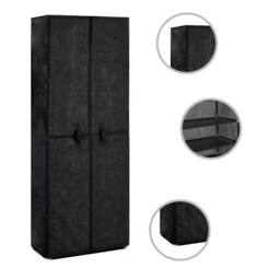 Berkfield Home Shoe Cabinet Black 60x30x166 cm Fabric - Size: 60 x 30 x 166 cm - thumbnail 1