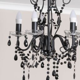 ValueLights Viscount 5 Way Black Jewel Chandelier Ceiling Pendant Light - thumbnail 4