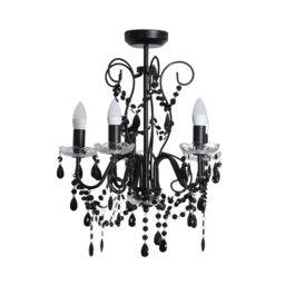 ValueLights Viscount 5 Way Black Jewel Chandelier Ceiling Pendant Light - thumbnail 2