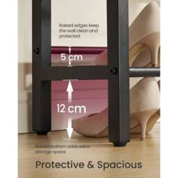FORGEVIO 3 Tier Shoe Rack Bench, One Piece 75W cm, Vintage Brown - thumbnail 4
