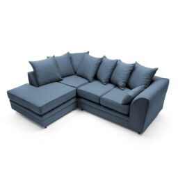 Abakus Direct Darcy Corner Sofa Left Hand Facing in Smart Linen Fabric in Teal - thumbnail 3