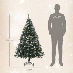 STILVORA Snow-Flocked Christmas Tree with Pine Cones in Green - thumbnail 4