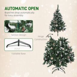 STILVORA Snow-Flocked Christmas Tree with Pine Cones in Green - thumbnail 9