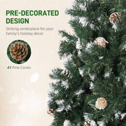 STILVORA Snow-Flocked Christmas Tree with Pine Cones in Green - thumbnail 8