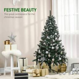 STILVORA Snow-Flocked Christmas Tree with Pine Cones in Green - thumbnail 6