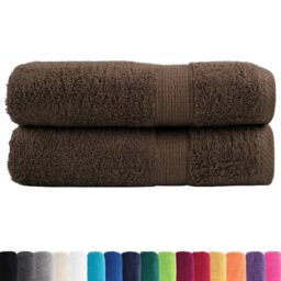 Berkfield Home Premium Hand Towels SOLUND 2pcs Brown 50x100cm 600gsm - thumbnail 2