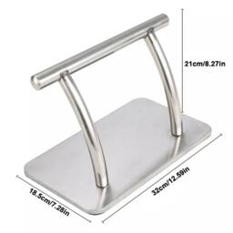 KORVIXA NEW Stainless Steel Footrest Foot Rest Barbers Hairdresser Tattoo in Silver - Size: 0.6m2 - thumbnail 2
