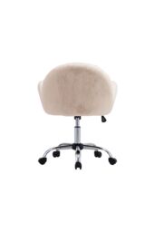 Living and Home Adjustable Height Plush Swivel Office Chair in White - thumbnail 5