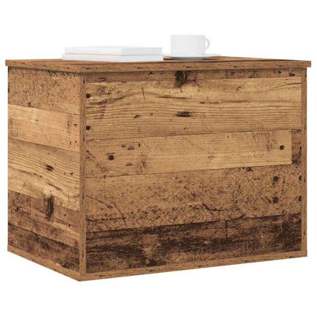 Berkfield Home Storage Box with Lid Old Wood 60x42x46 cm Engineered Wood in Brown - Size: 60 x 42 x 46 cm - image 1